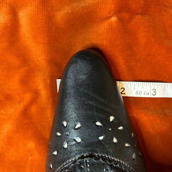 RARE vintage pointed toe genuine leather booties floral 90’s stiletto heel boots - Picture 8 of 13